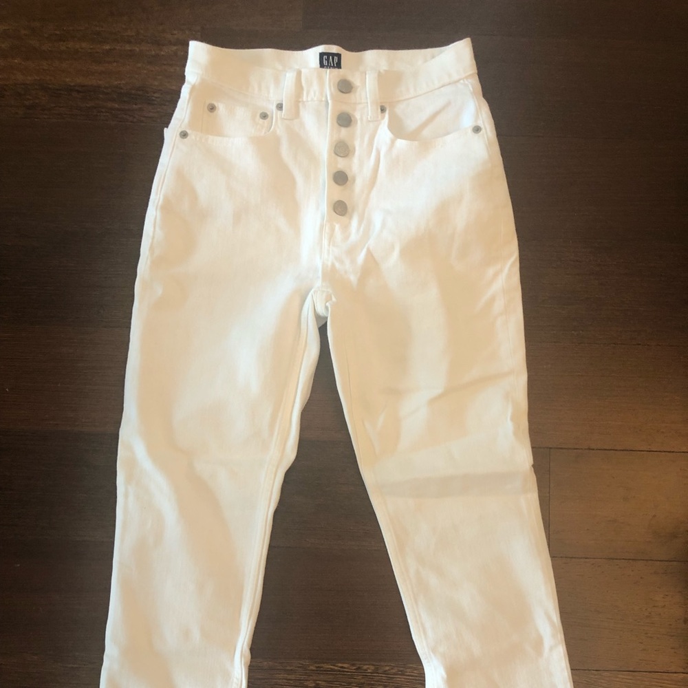 GAP white High Rise Cigarette Denim